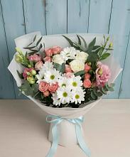 Букет цветов из:  Розы, Лизиантусы и Хризантемы #REPLACE_PRED# Темижбекском