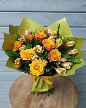 Букет цветов из:  Альстромерии и Розы в Темижбекском