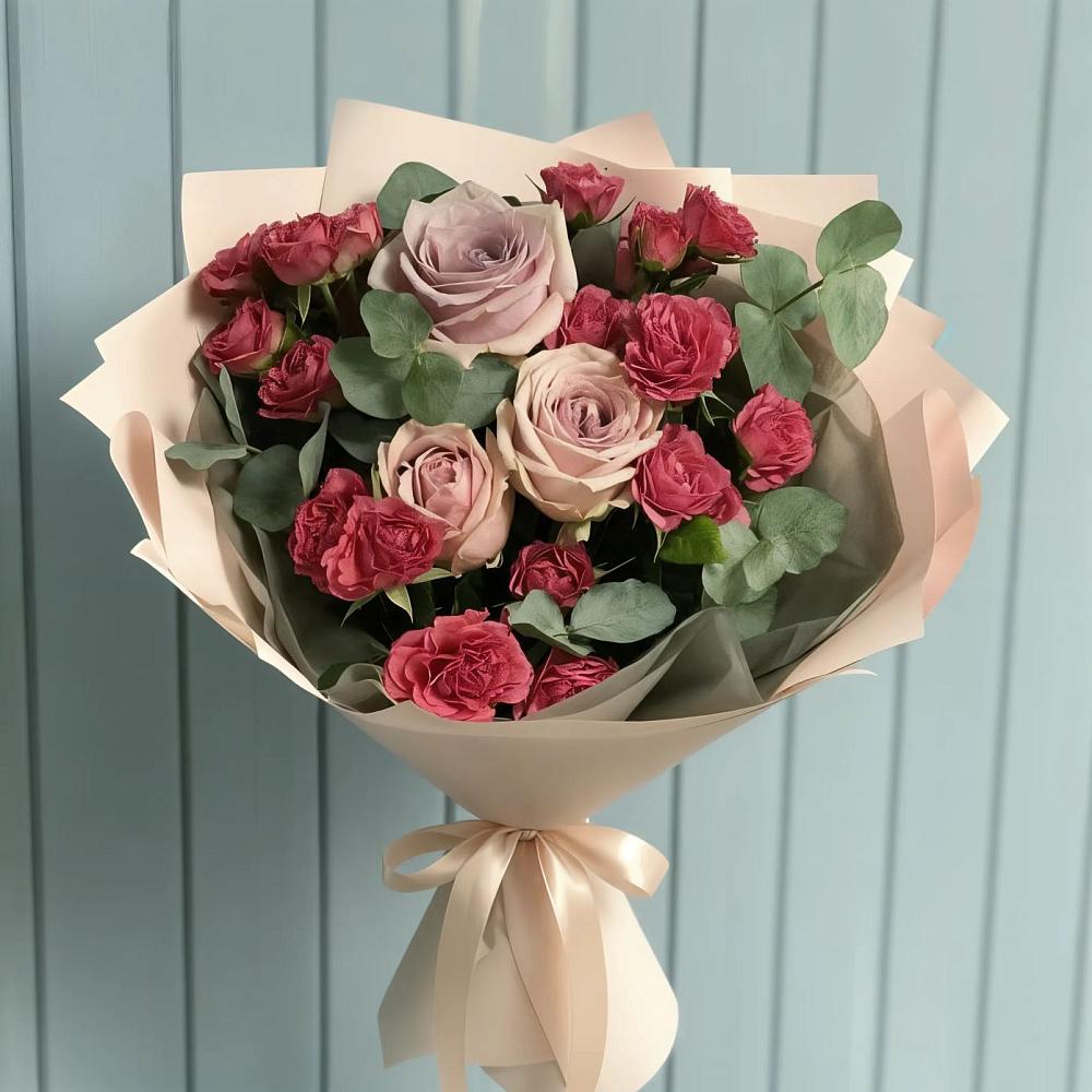 Букет цветов из: Гвоздики и Розы в Темижбекском