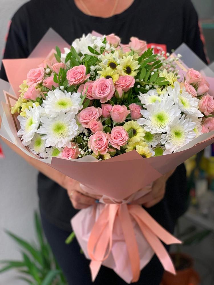 Букет цветов из: Розы и Хризантемы в Темижбекском