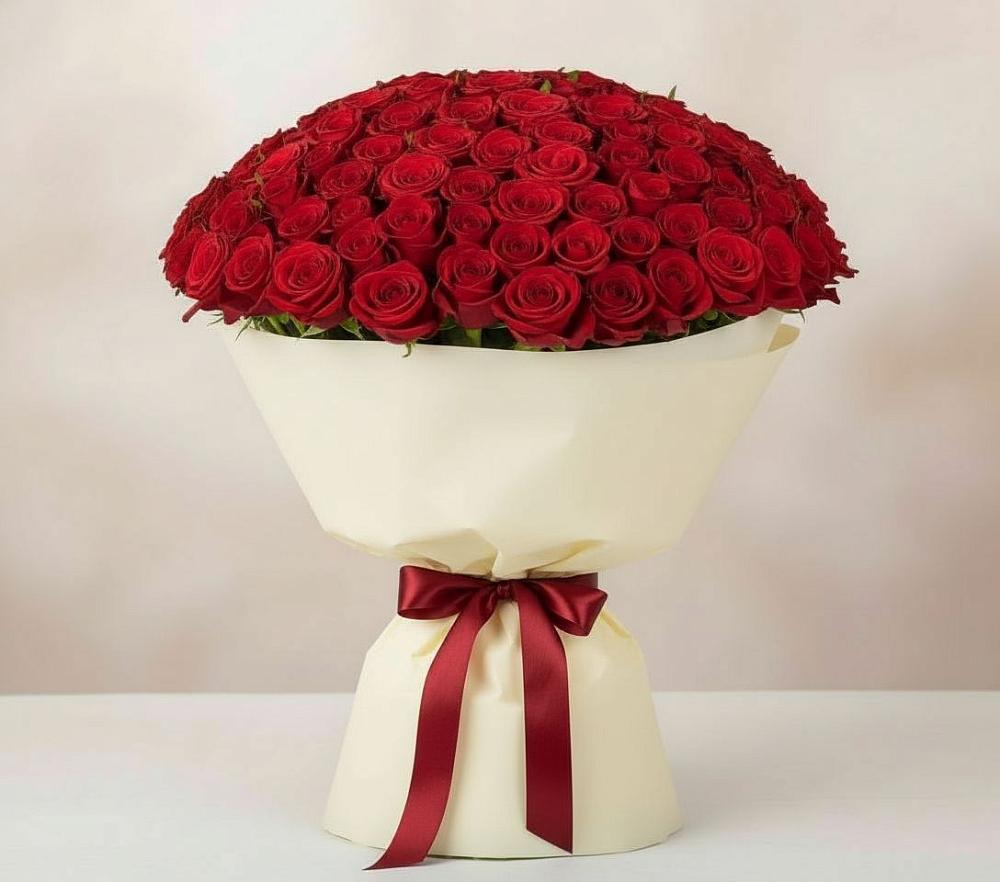 Букет 101 Красная роза Милано в Темижбекском