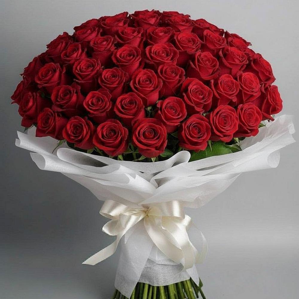 Букет 101 Красная роза Блэк Мэджик в Темижбекском