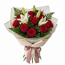 Букет цветов из:  Лилии и Розы в Темижбекском