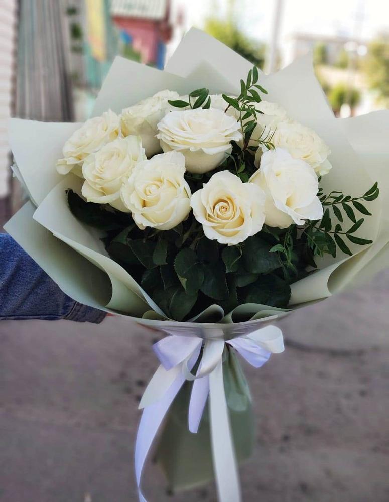Букет Белые розы Проуд в Темижбекском