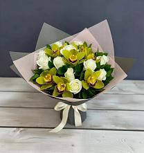 Букет цветов из:  Орхидеи и Розы в Темижбекском