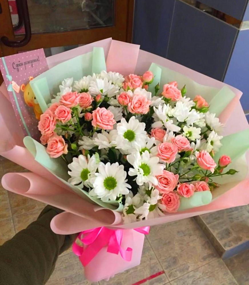 Букет цветов из: Розы и Хризантемы в Темижбекском