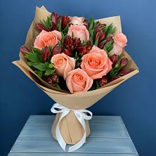 Букет цветов из:  Розы и Альстромерии в Темижбекском