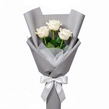Букет 3 белые розы #REPLACE_PRED# Темижбекском