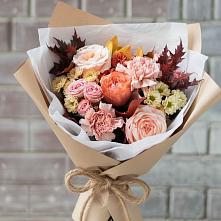 Букет цветов из:  Гвоздики, Хризантемы и Розы в Темижбекском