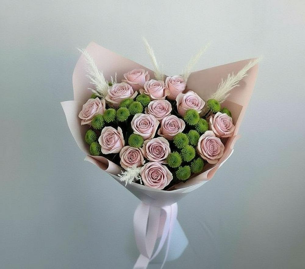 Букет цветов из: Розы и Хризантемы в Темижбекском