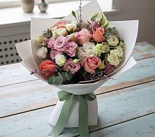 Букет цветов из:  Розы, Лизиантусы и Гвоздики #REPLACE_PRED# Темижбекском