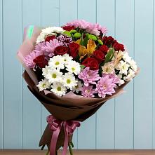 Букет цветов из:  Розы, Хризантемы и Альстромерии в Темижбекском