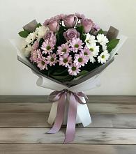 Букет цветов из:  Хризантемы и Розы #REPLACE_PRED# Темижбекском