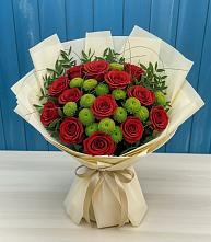 Букет цветов из:  Розы и Хризантемы в Темижбекском