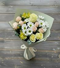 Букет цветов из:  Альстромерии, Розы и Хризантемы в Темижбекском