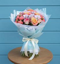 Букет цветов из:  Хризантемы и Розы #REPLACE_PRED# Темижбекском