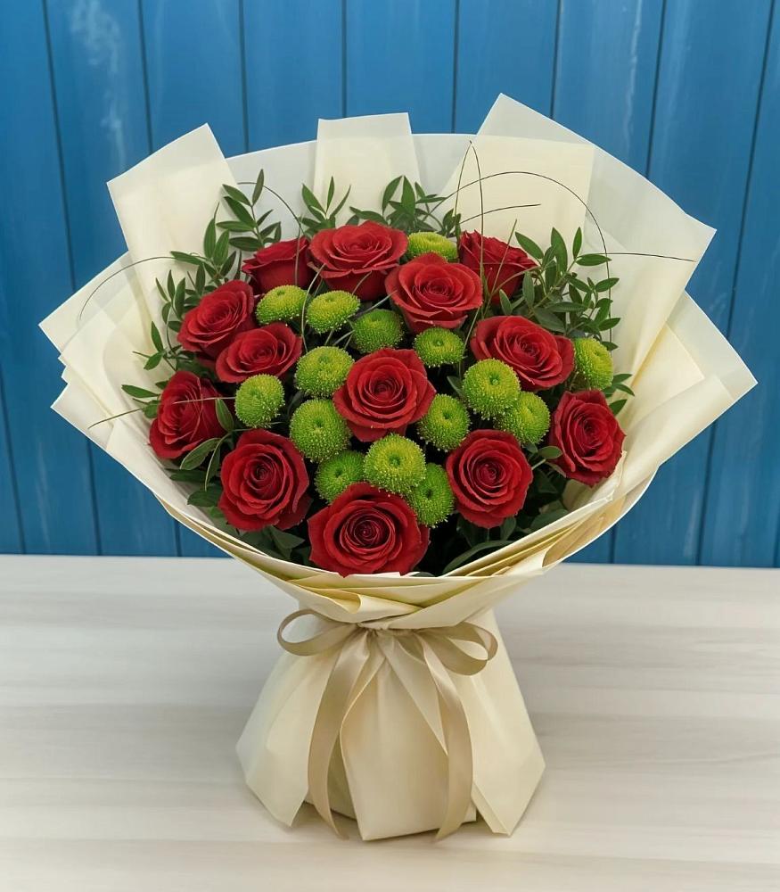 Букет цветов из: Розы и Хризантемы в Темижбекском