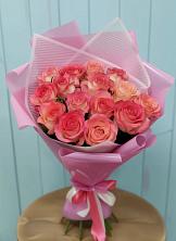 Букет 15 Розовых роз Равель в Темижбекском